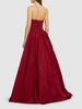 Strapless faille long dress w/overskirt