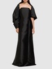 Square neck satin long dress