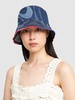 Lasered denim bucket hat