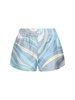 Printed silk twill shorts