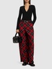 Tartan pants w/ long skirt panel