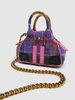 Mini Yasmin tartan mohair chain bag