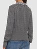 Embellished cable knit polo sweater