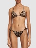 Leopard print jersey bikini top