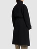 Belted long wool wrap coat