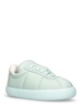 Puffy soft leather low top sneakers