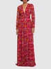 Freya printed chiffon long dress