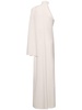 One sleeve draped cady maxi dress