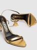 85mm Padlock metallic leather sandals