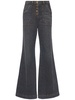 Denim high rise flared jeans