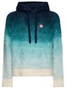 Gradient mohair blend knit hoodie