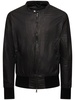 Brushed leather bomber jacket