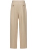 Pleated tailored linen blend pants