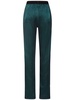 Stretch silk satin straight pants