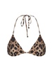 Leopard print jersey bikini top