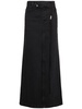 Silya asymmetric waist denim long skirt