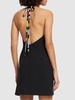 Crepe mini halter dress