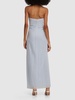 Strapless draped jersey long dress