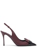 75mm Leather slingback pumps