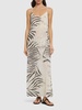 Zebra printed viscose devoré long dress