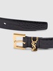 YSL croc embossed leather belt