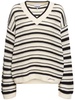 Striped cotton v-neck sweater