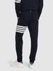 Intarsia stripes cotton sweatpants