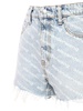 High waist flocked logo denim shorts