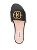 Bally Emblem Leather Flat Sandals