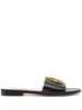 Bally Emblem Leather Flat Sandals