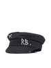 Black Rhinestone Logo Breton Hat