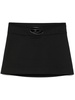 Diesel Black Mini Skirt With Cut-Out Logo