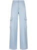 high-waisted satin cargo trousers