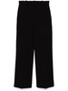 Circolo 1901 Wide-Leg Stretch Cotton Pants in Black