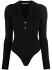 Andreādamo Ribbed Knit Bodysuit Clothing