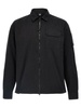 Black Jacket With Lens Motif Applied On The Sleeve In Cotton Man