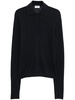 Filippa K Wol Polo Shirt in Black