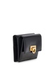 'wanda' Black Wallet With Gancini Closure In Patent Leather Woman