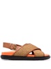 Marni Brown Cotton Fussbeet Sandals