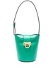 FERRAGAMO Bright Green 100% Leather Trifolio Bucket Handbag for Women - SS23 Collection