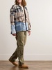 Patchwork Denim-Trimmed Checked Flannel Overshirt