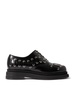 Eyelet-Embellished Glossed-Leather Brogues