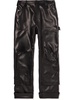 Straight-Leg Leather Cargo Trousers