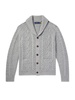 Slim-Fit Shawl-Collar Cable-Knit Cotton Cardigan