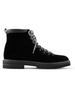 Calaurio Leather-Trimmed Velvet Lace-Up Boots