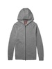 Mélange Virgin Wool-Blend Zip-Up Hoodie