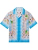 Le Plongeon Camp-Collar Printed Silk Shirt