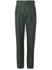 Straight-Leg Pleated Linen Suit Trousers