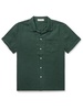 Convertible-Collar Linen Shirt