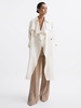 Belted Trench Coat in White